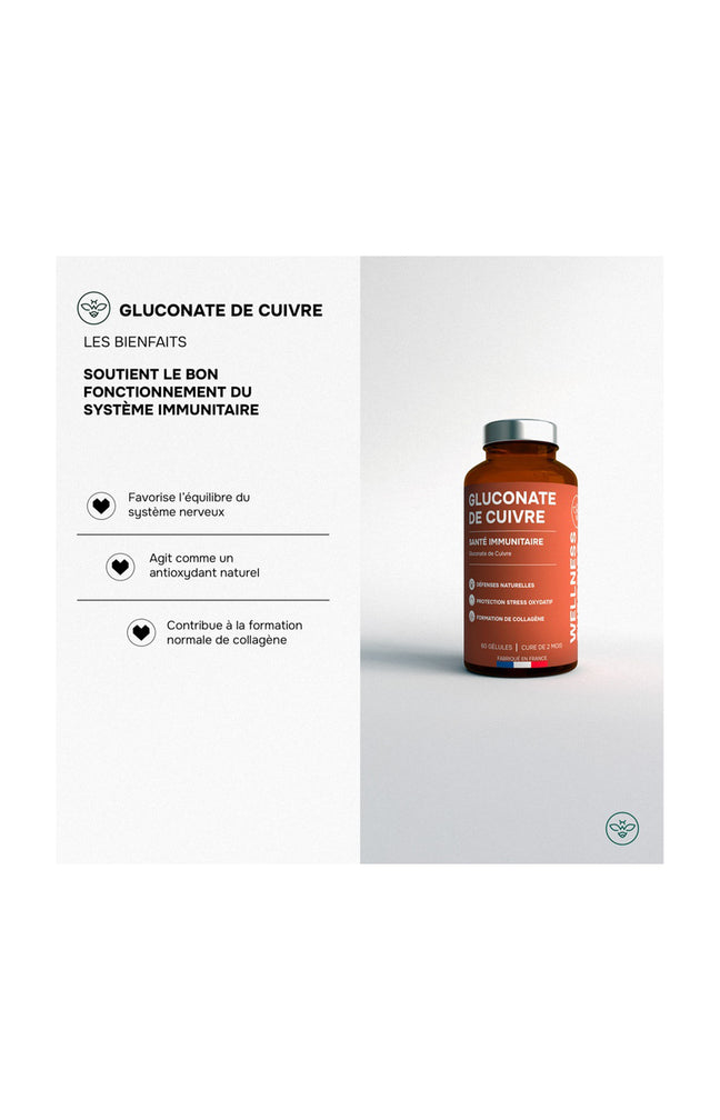 Cure immunité - Gluconate de Cuivre - 2 mois