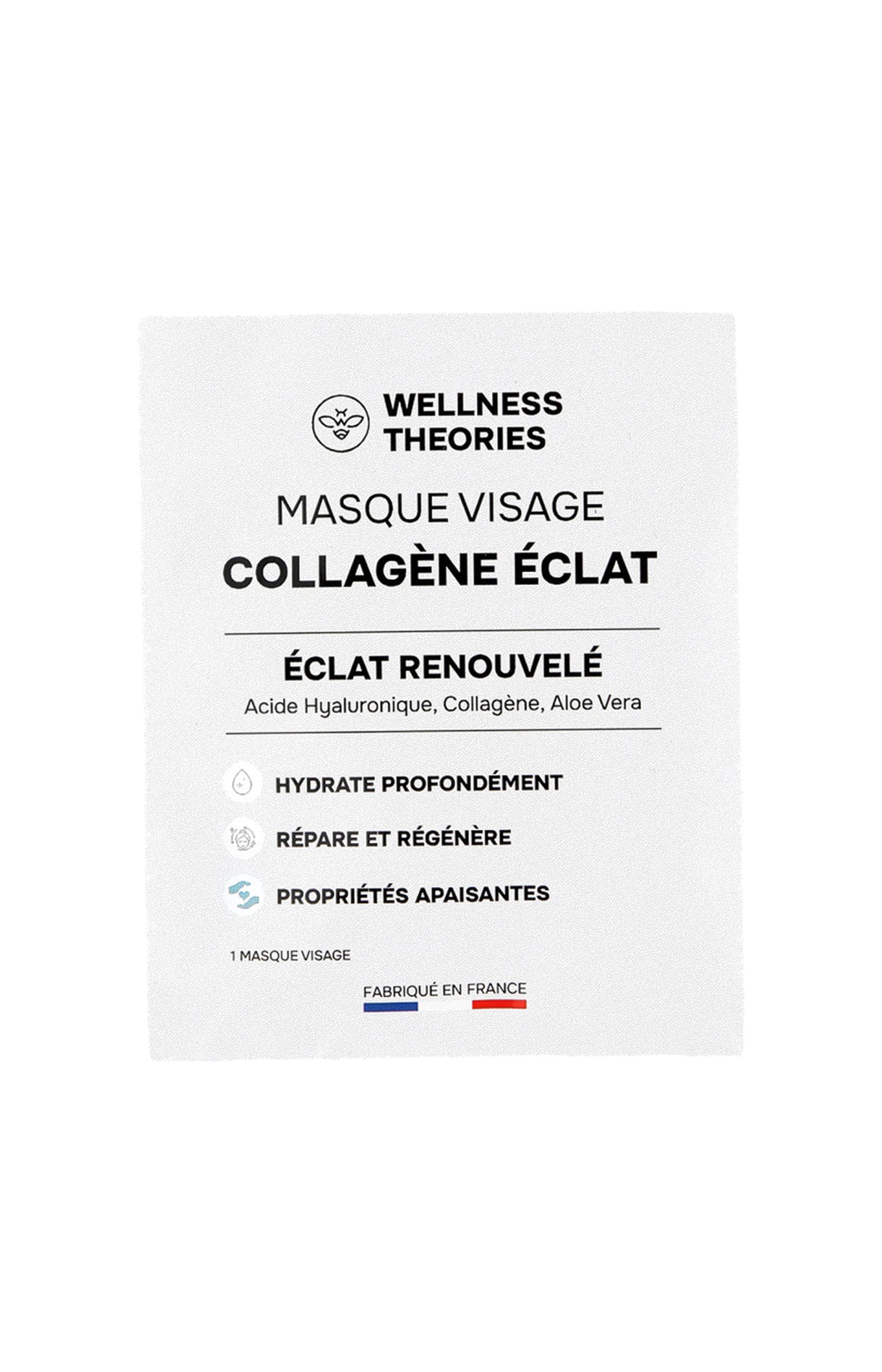 Masque tissu éclat- collagène & acide hyaluronique - Visage