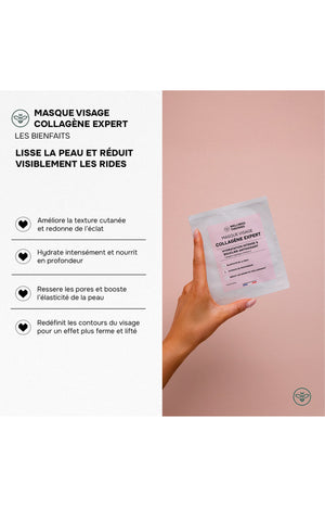 Masque tissu éclat & fermeté - Collagène marin & vitamine E - Visage