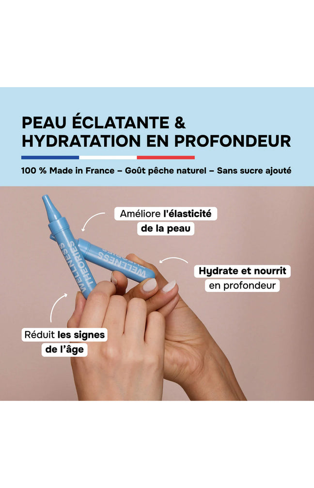 Cure beauté & anti-âge - Collagène marin & acide hyaluronique - Goût pêche - 1 mois