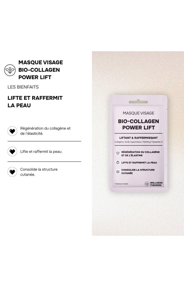 Masque tissu liftant - Collagène marin, adénosine & acide hyaluronique - Visage