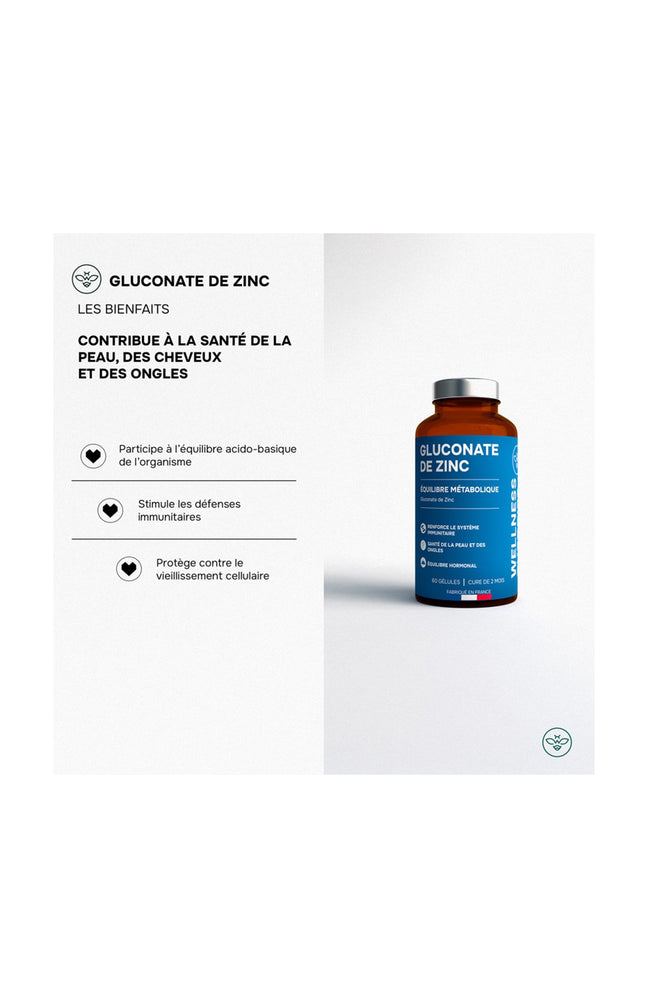 Cure défenses naturelles - Gluconate de Zinc - 2 mois