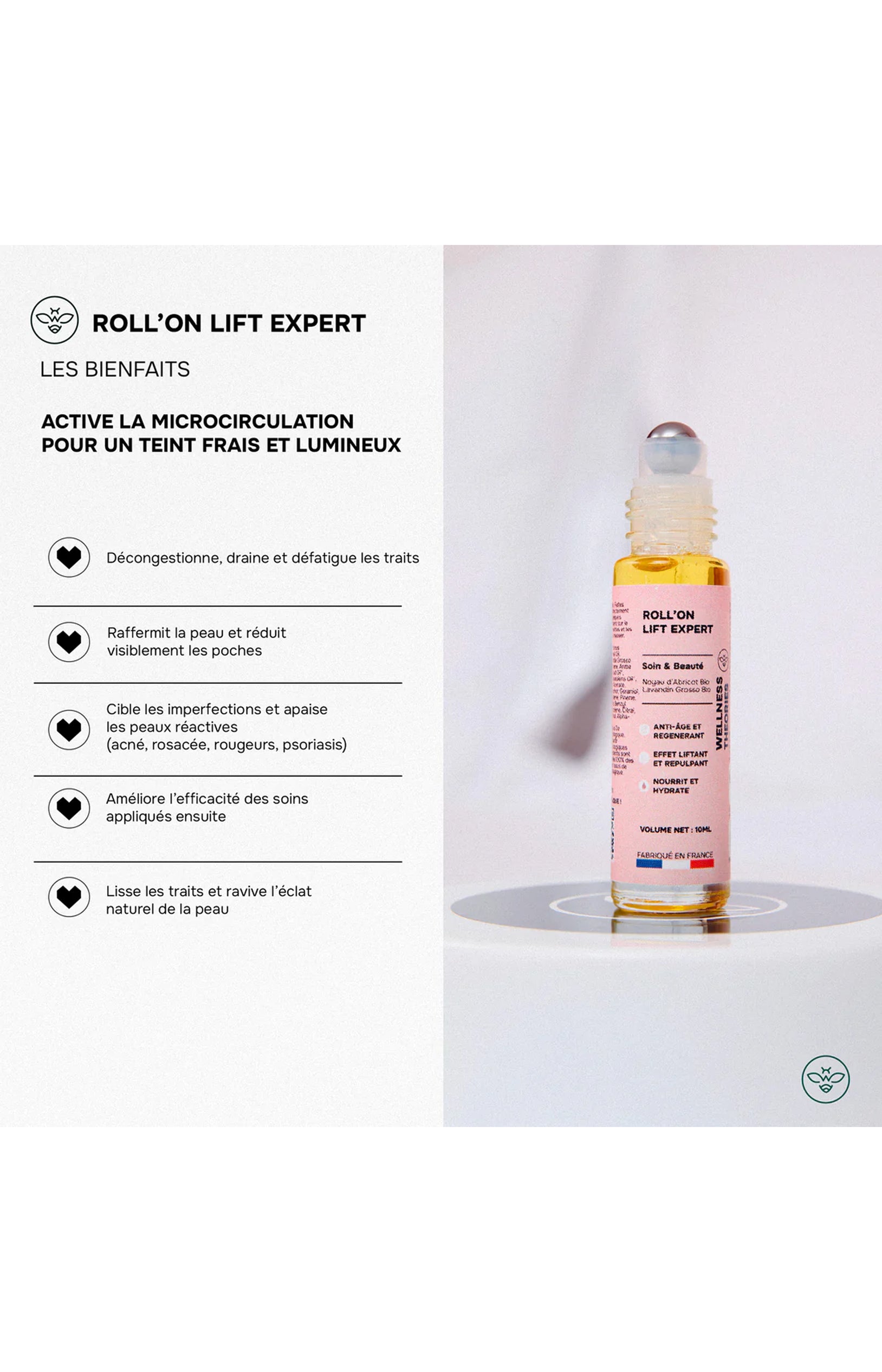 Soin liftant bio - Roll’on Lift Expert - Visage - 10 ml