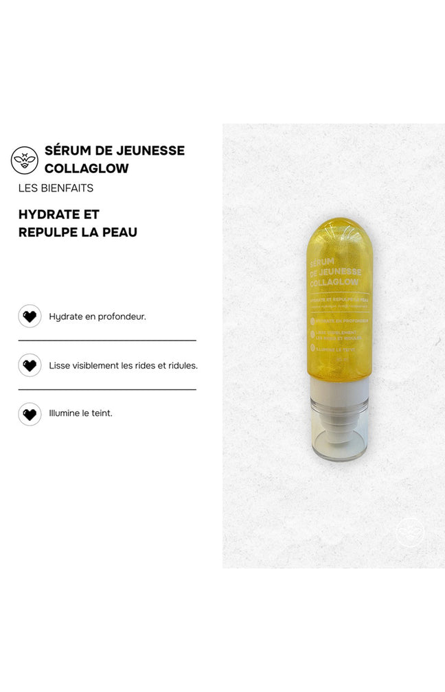 Sérum hydratant - CollaGlow - Collagène & acide hyaluronique - Visage - 30 ml