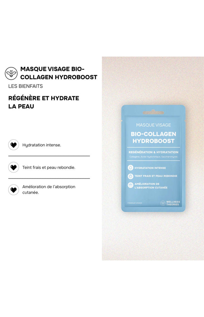 Masque tissu hydratant - Collagène & acide hyaluronique - Visage