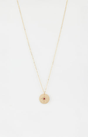 Collier court - Acier inoxydable - Doré & fuchsia