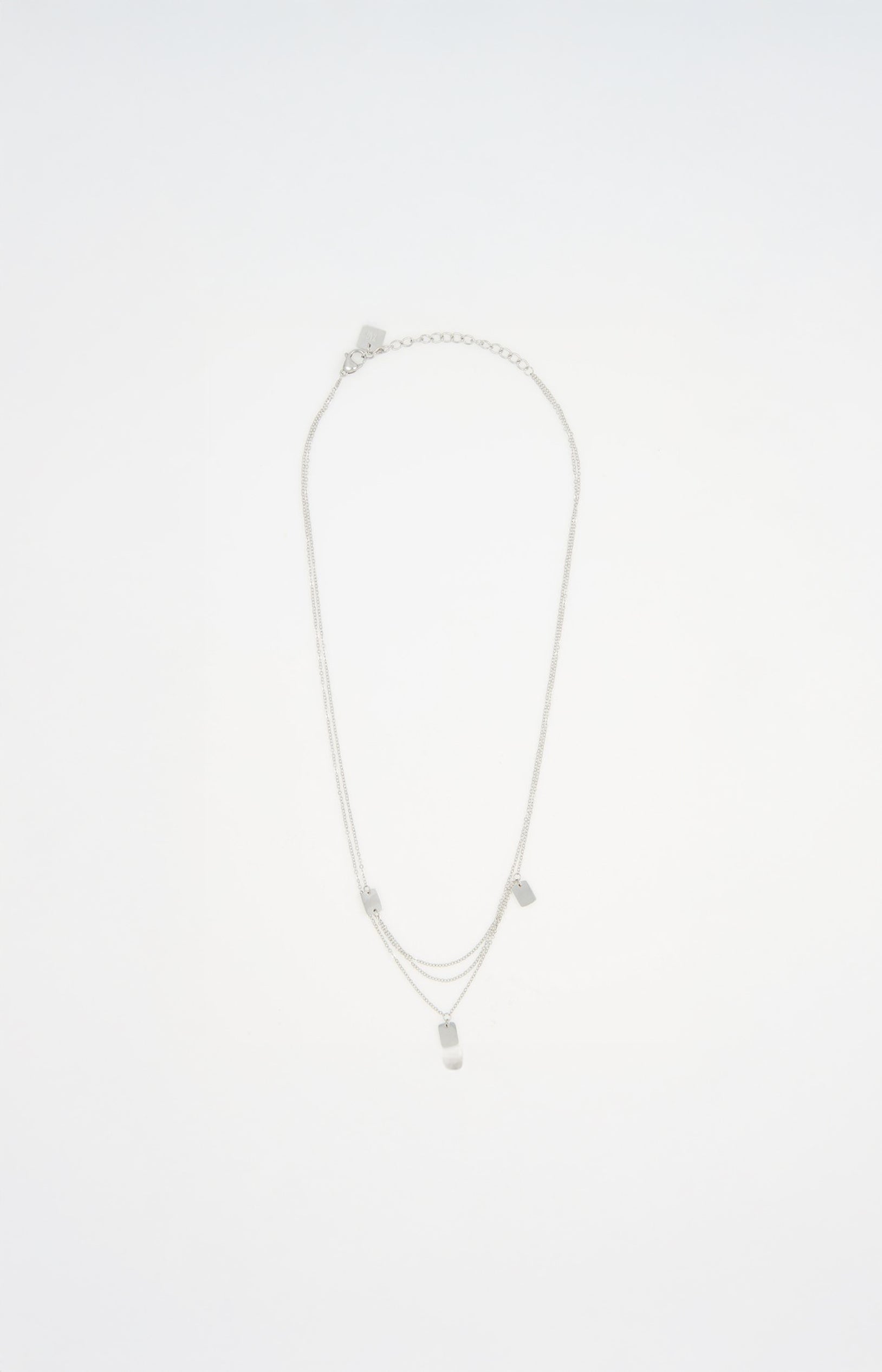 Collier multi-rangs - Acier inoxydable - Argenté