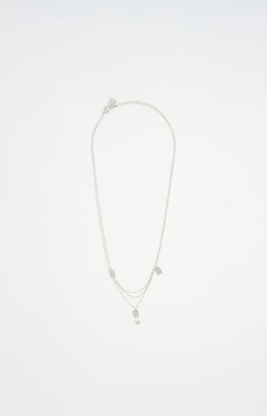 Collier multi-rangs - Acier inoxydable - Argenté