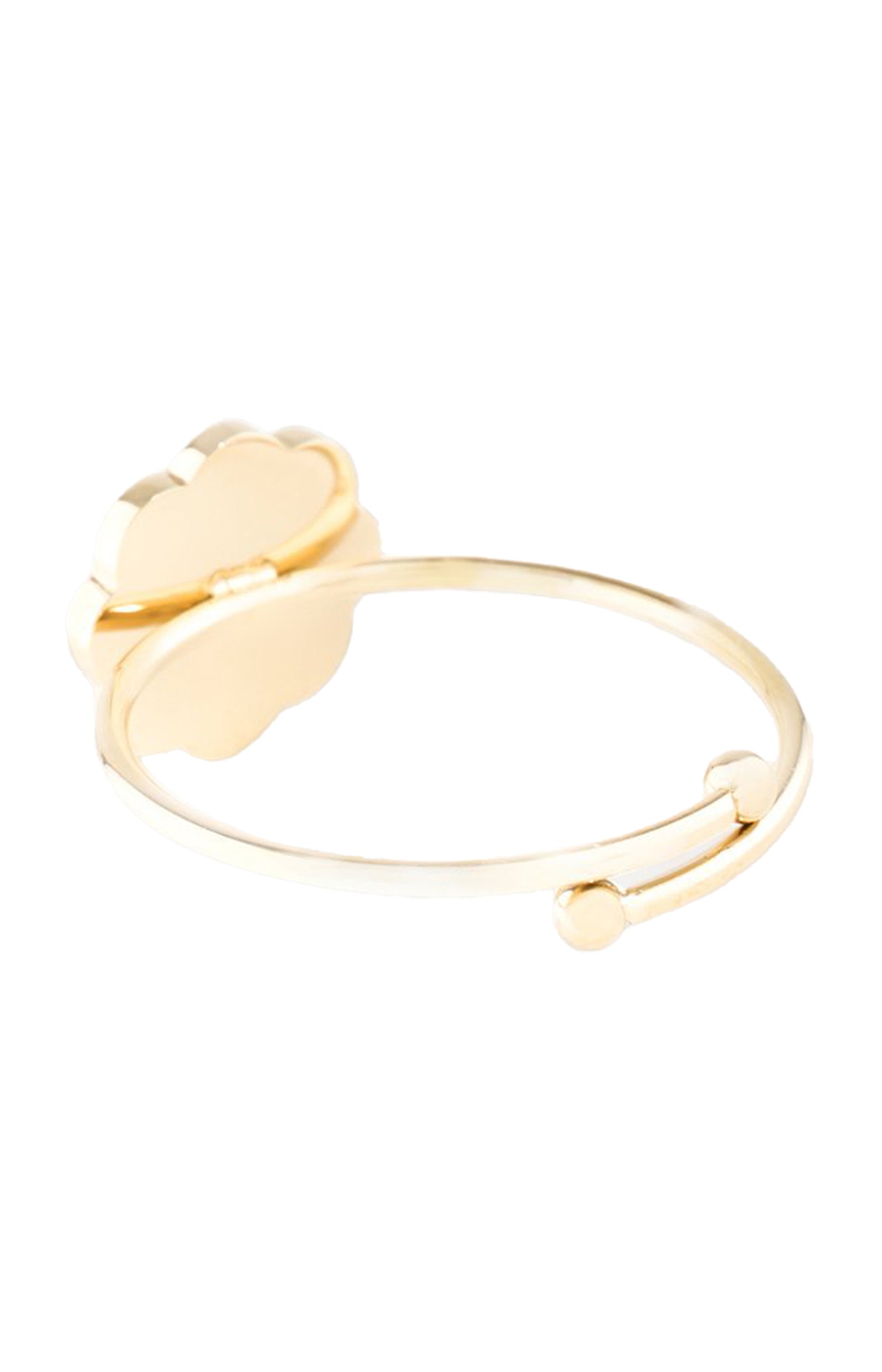 Bague ajustable - Acier inoxydable & cristal - Doré & rose