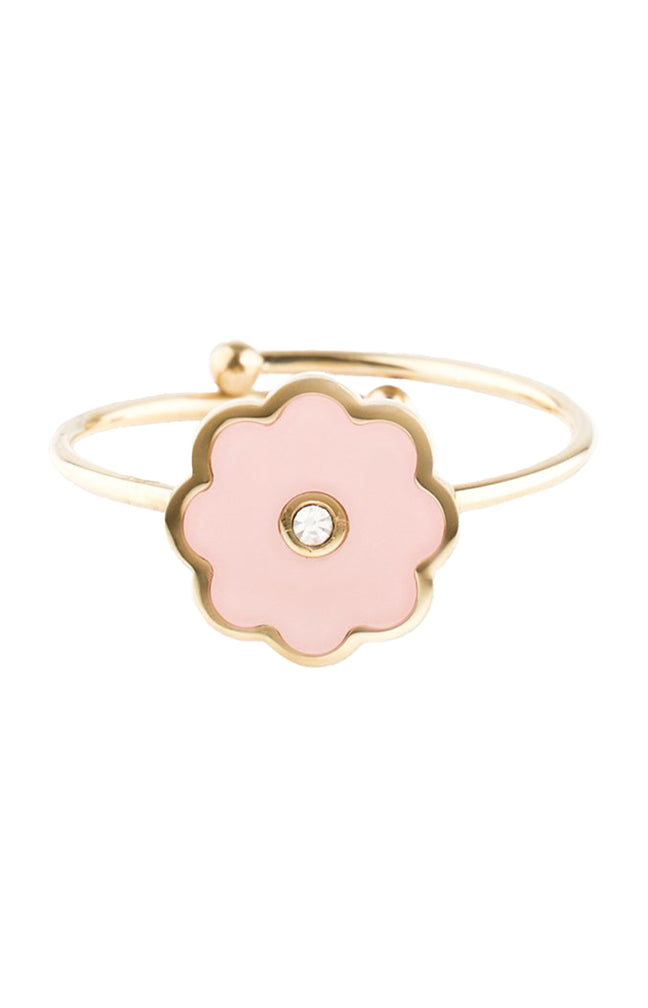 Bague ajustable - Acier inoxydable & cristal - Doré & rose