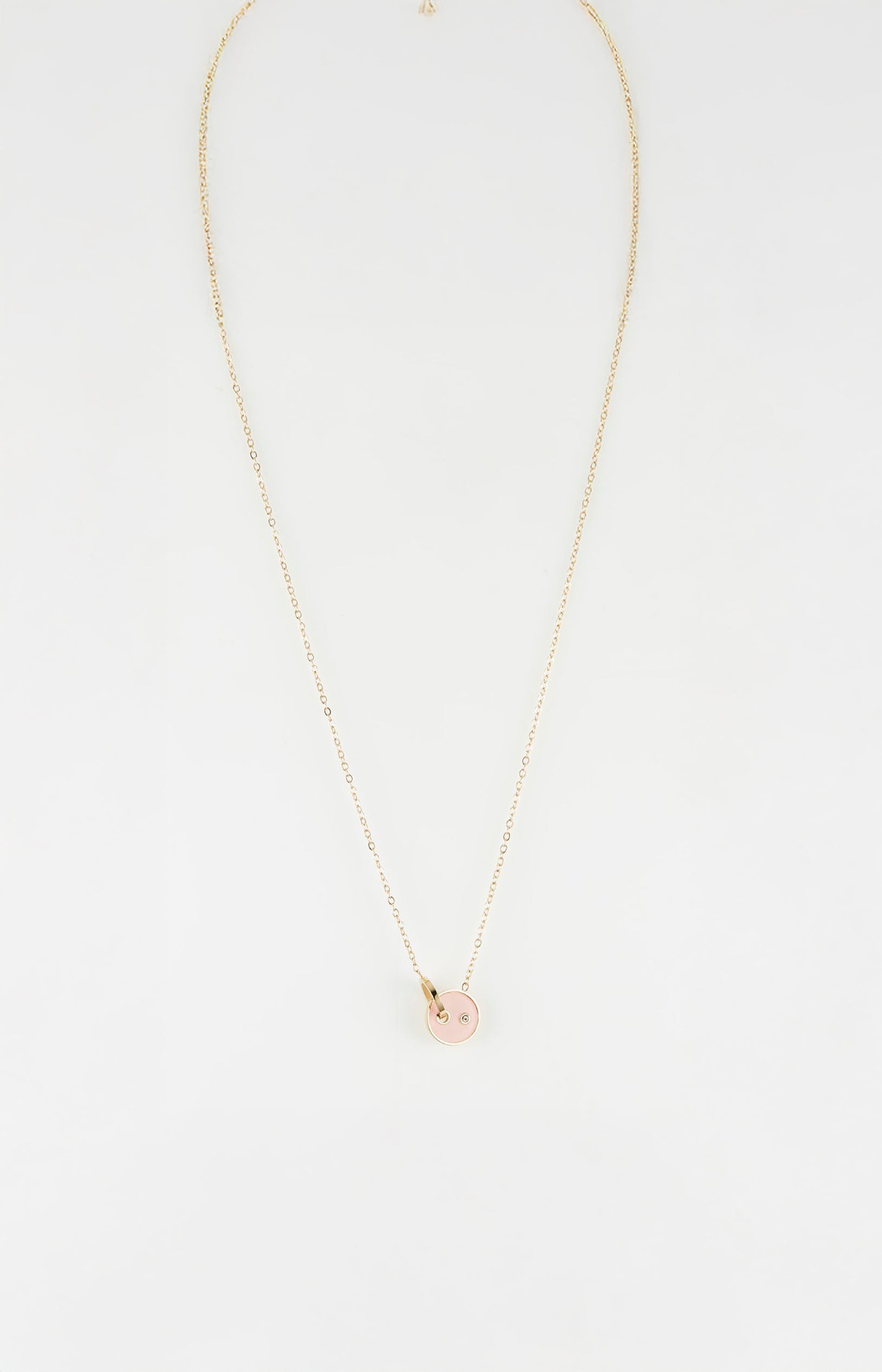 Collier pendentif - Acier inoxydable - Doré & rose