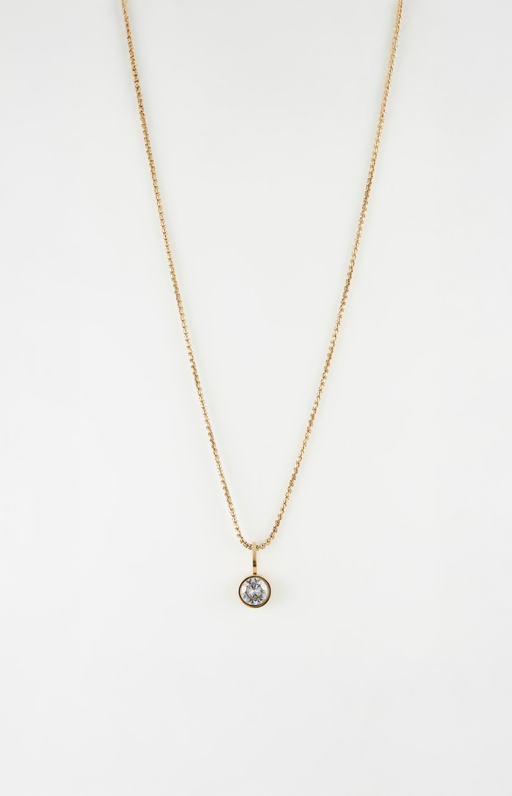 Collier pendentif - Acier inoxydable - Doré