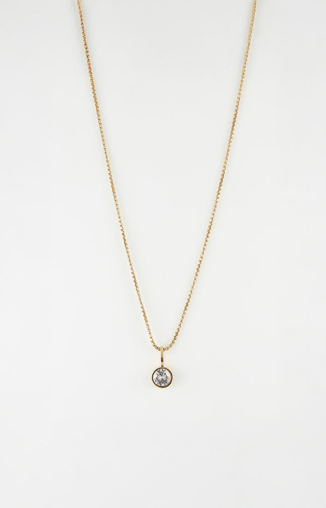 Collier pendentif - Acier inoxydable - Doré