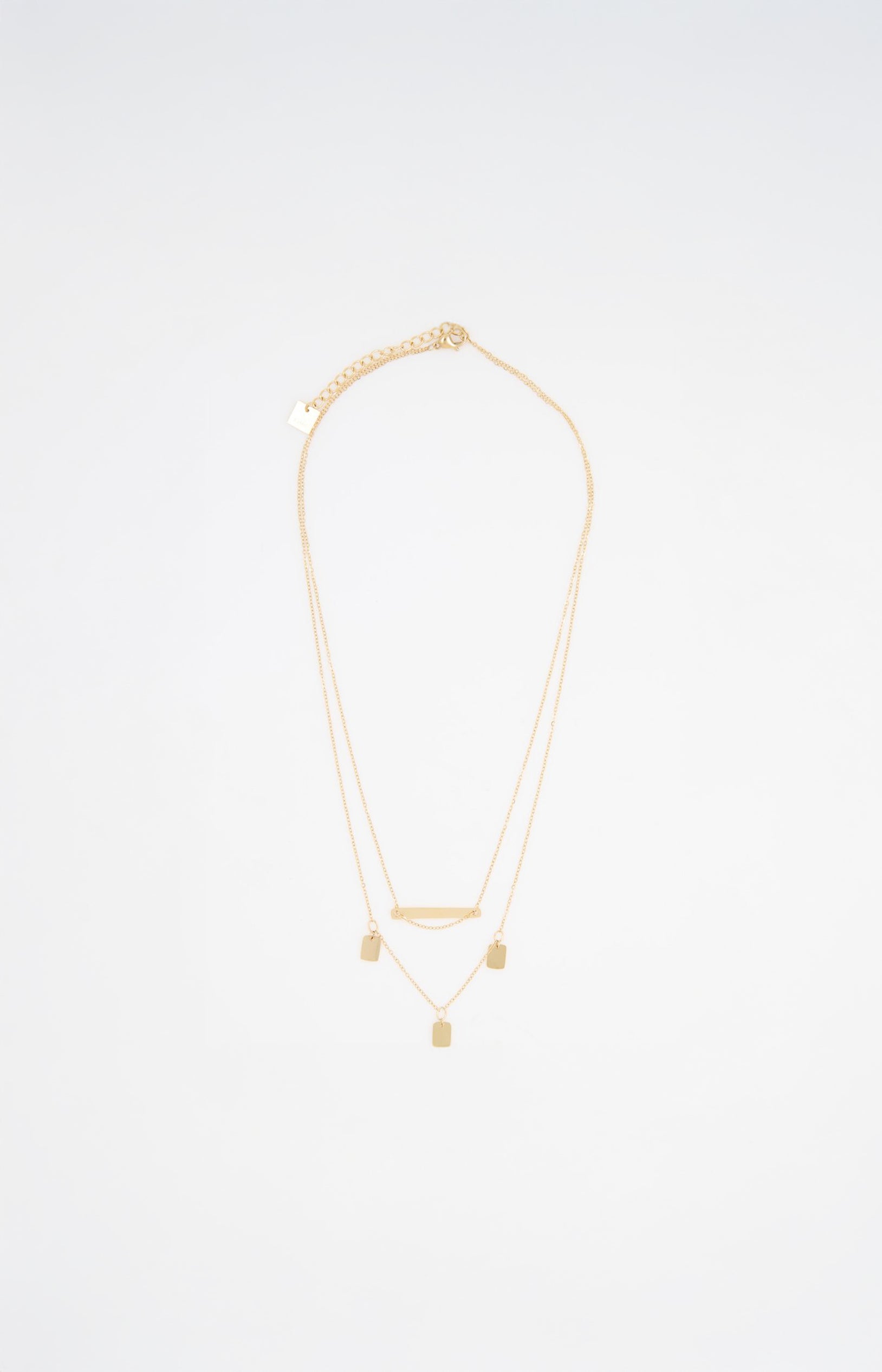 Collier multi-rangs - Acier inoxydable - Doré