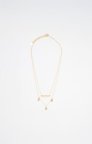 Collier multi-rangs - Acier inoxydable - Doré