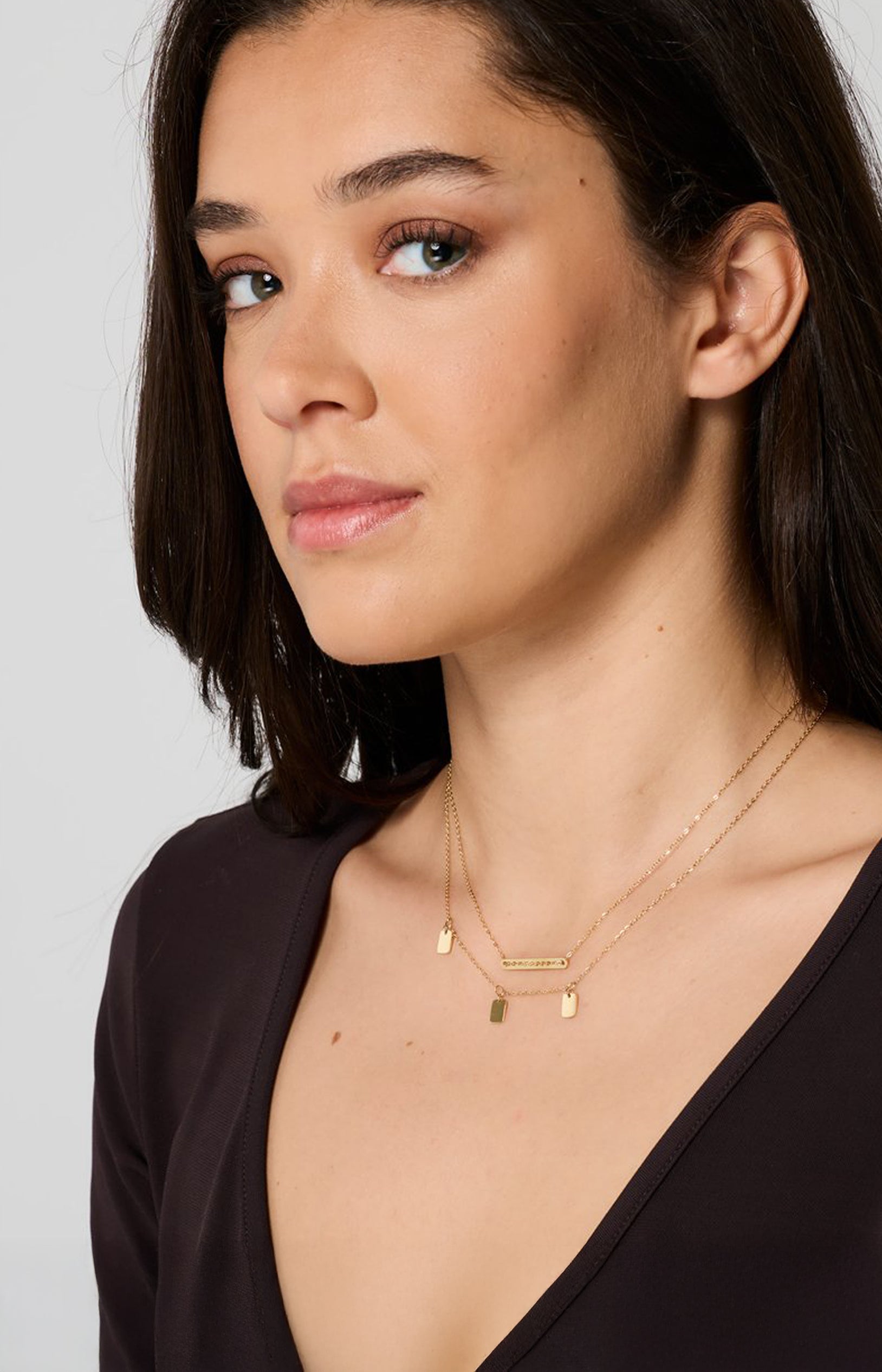 Collier multi-rangs - Acier inoxydable - Doré