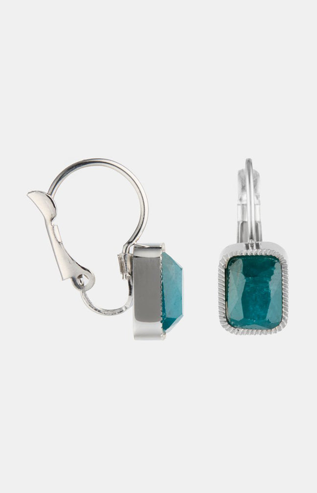 Boucles d’oreilles - Acier inoxydable & apatite - Doré & bleu