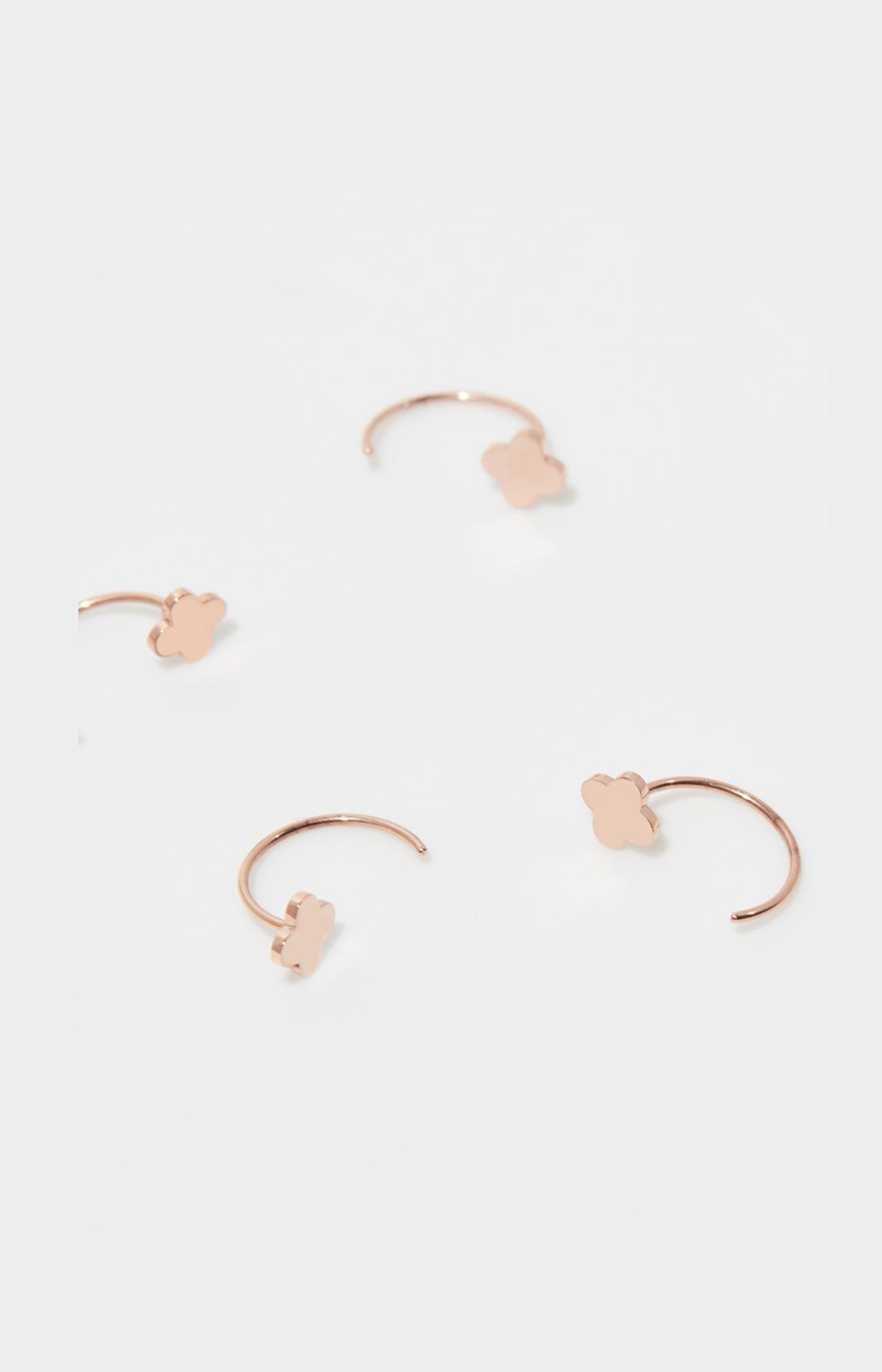 Demi-créoles - Acier inoxydable - Doré rose