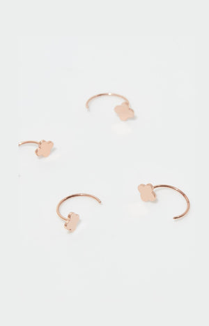 Demi-créoles - Acier inoxydable - Doré rose