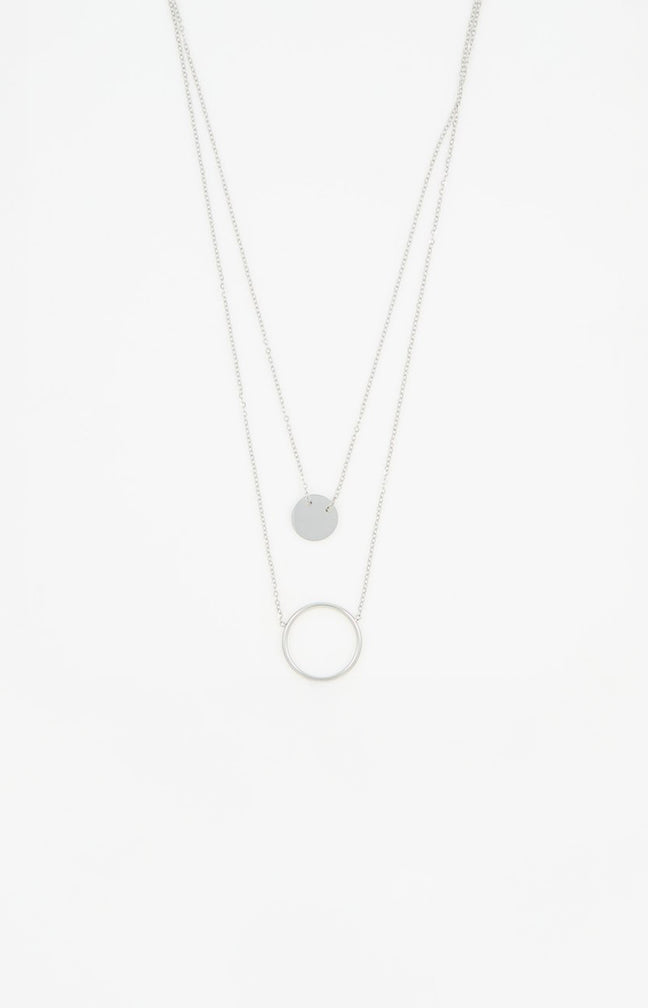 Collier multi-rangs - Acier inoxydable - Argenté