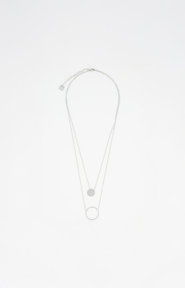 Collier multi-rangs - Acier inoxydable - Argenté