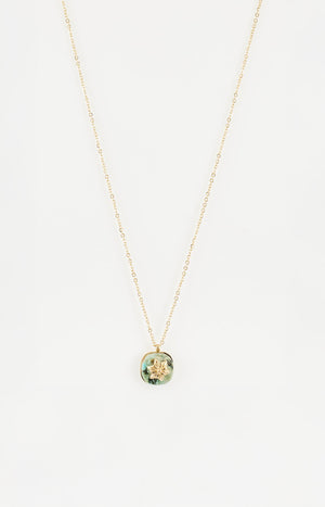 Collier court – Acier inoxydable - Doré & turquoise