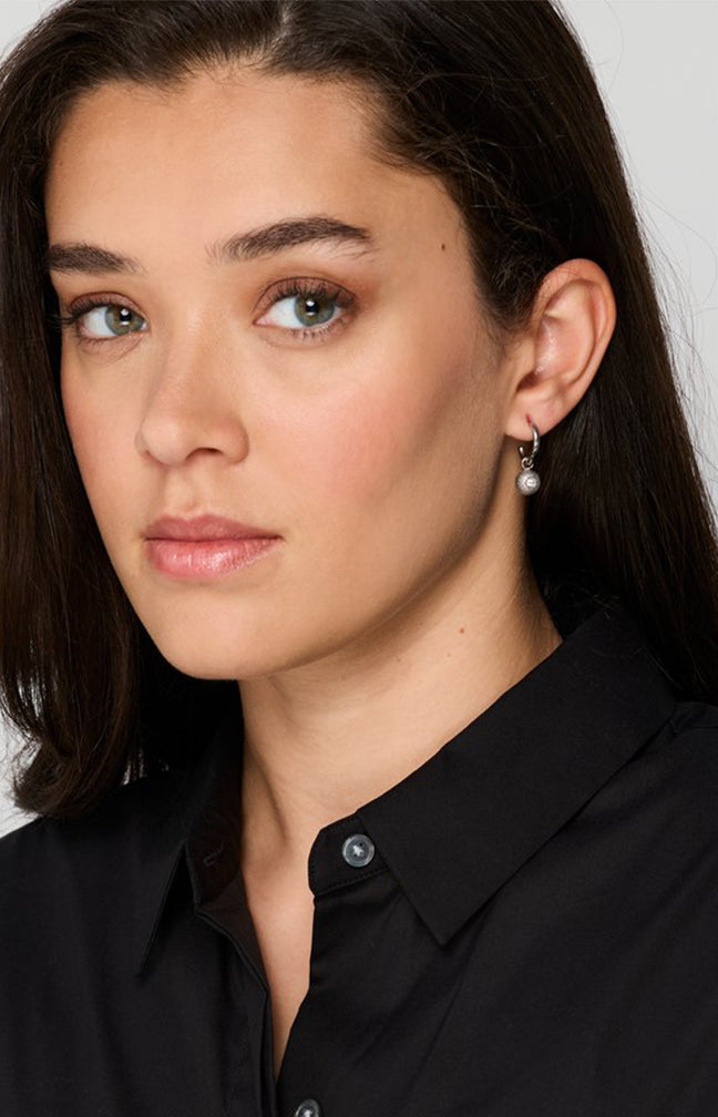 Boucles d’oreilles - Acier inoxydable & cristal - Argenté