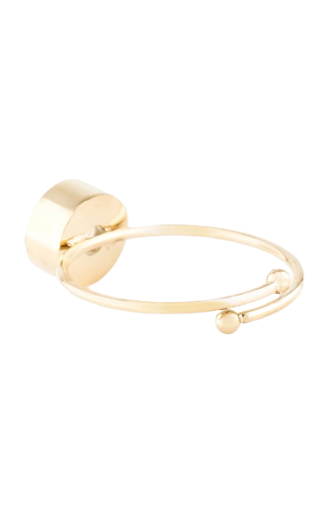 Bague ajustable – Acier inoxydable & cristal – Doré