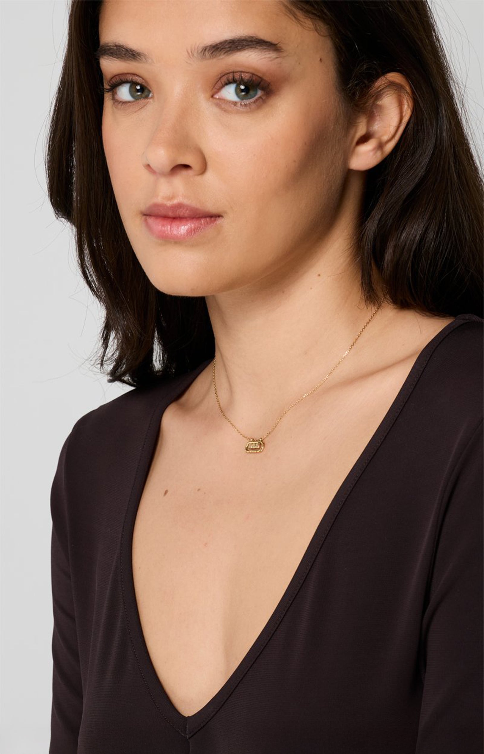 Collier - Acier inoxydable & zirconiums - Doré
