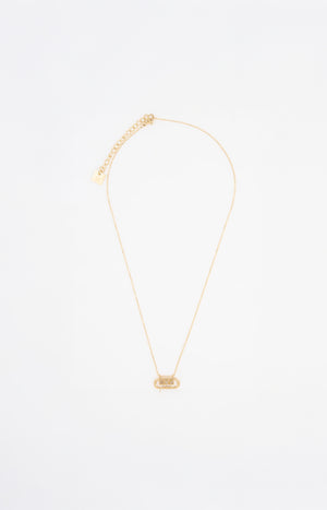 Collier - Acier inoxydable & zirconiums - Doré