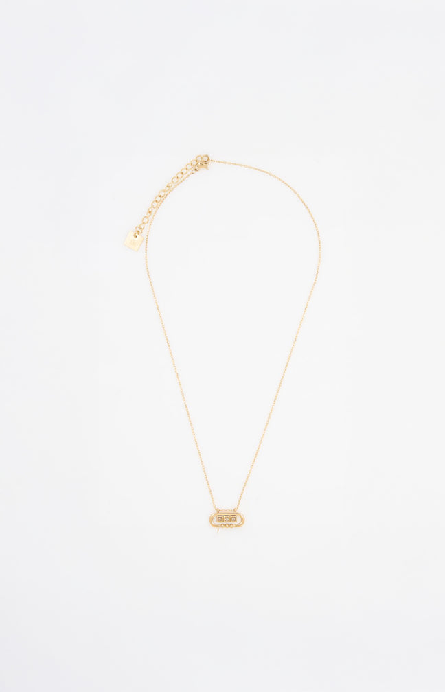 Collier - Acier inoxydable & zirconiums - Doré