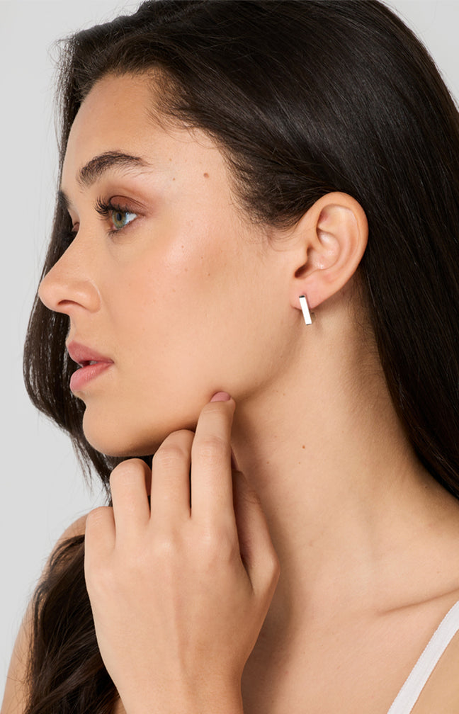 Boucles d’oreilles puces - Acier inoxydable - Argenté