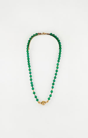 Collier - Acier inoxydable & malachite - Doré & vert