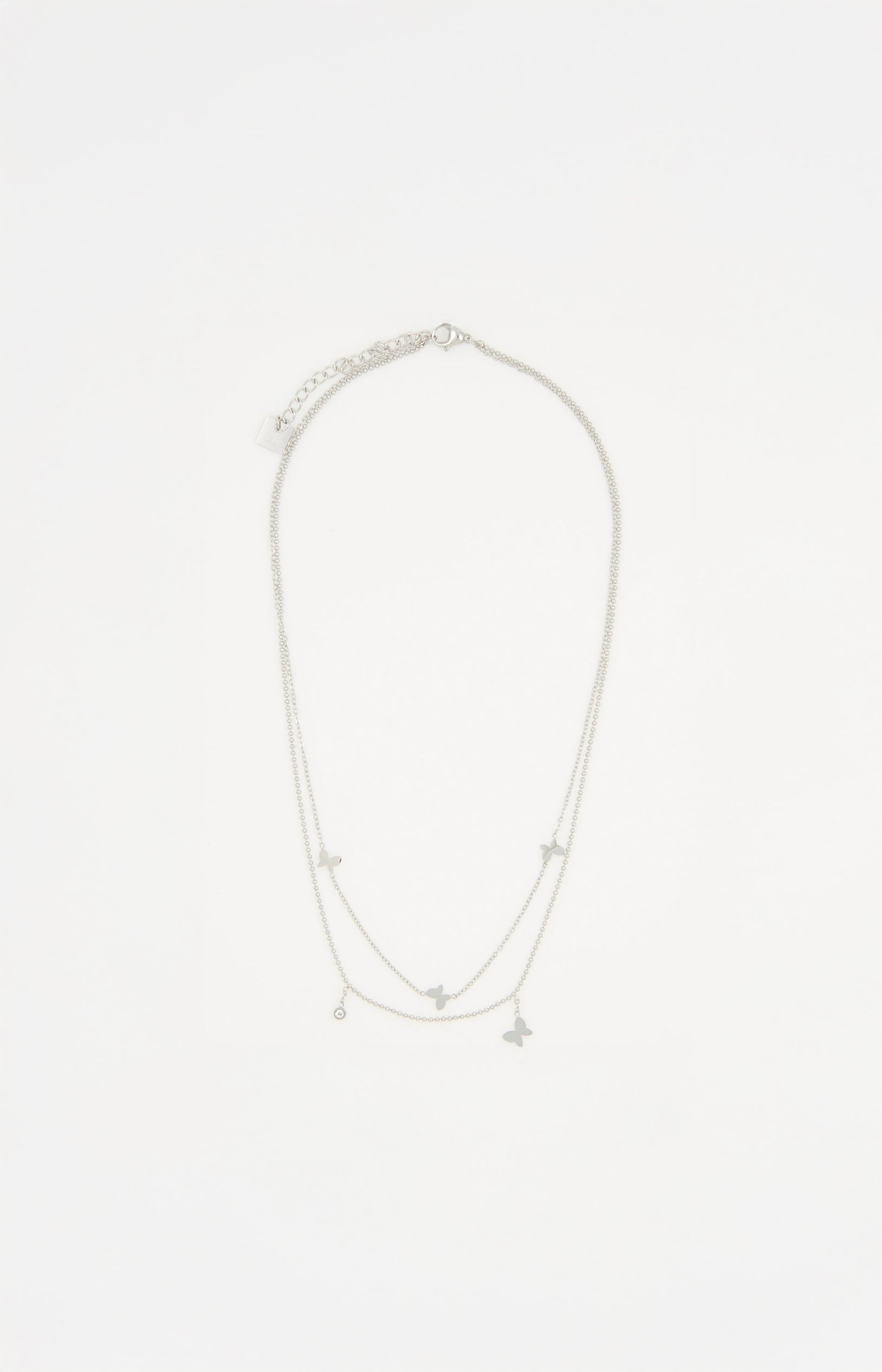 Collier multi-rangs - Acier inoxydable - Argenté