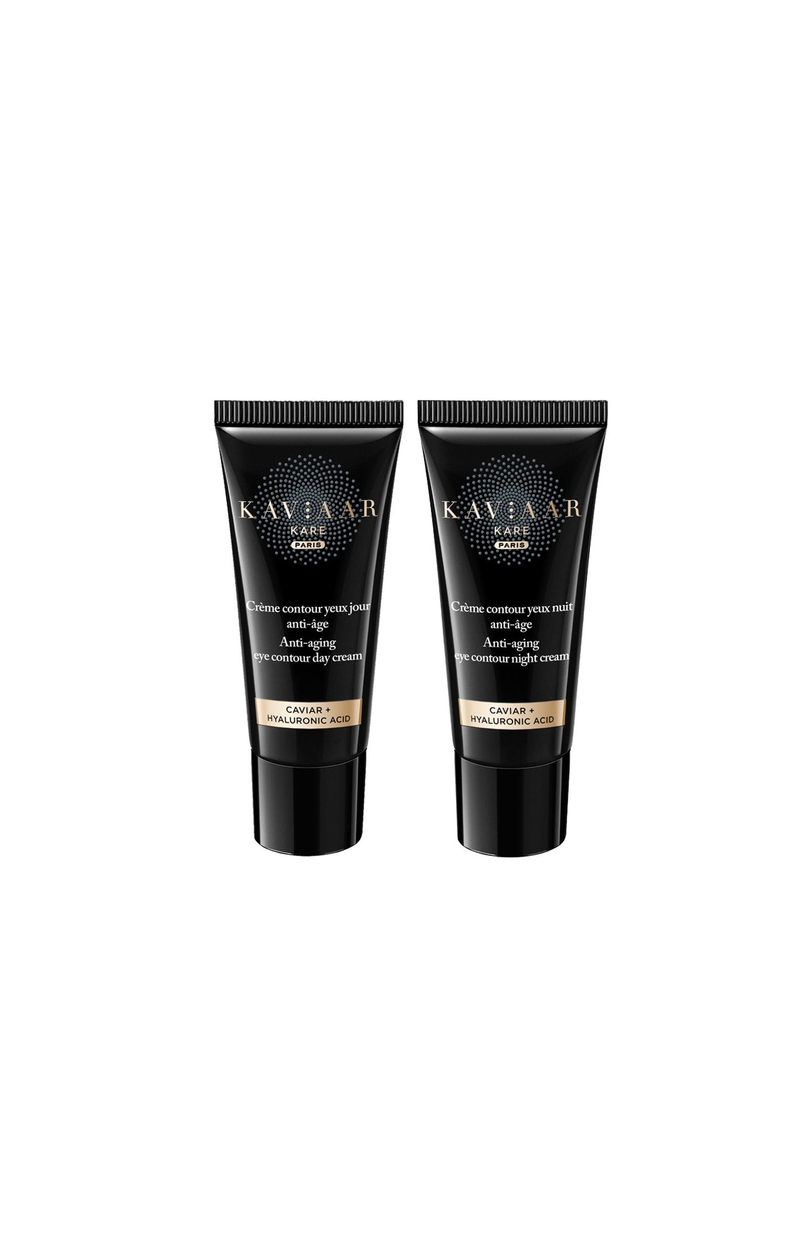 Crèmes yeux anti-âge jour & nuit- Caviar & acide hyaluronique - 2 x 15 ml