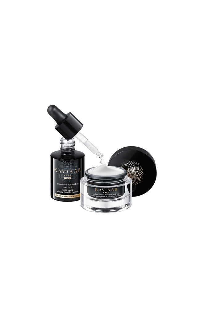 Crème & sérum anti-âge cou & décolleté - Caviar & acide hyaluronique