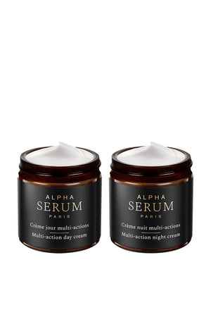 Crèmes jour & nuit multi-actions - Acide hyaluronique & collagène - Visage - 2 x 60 ml