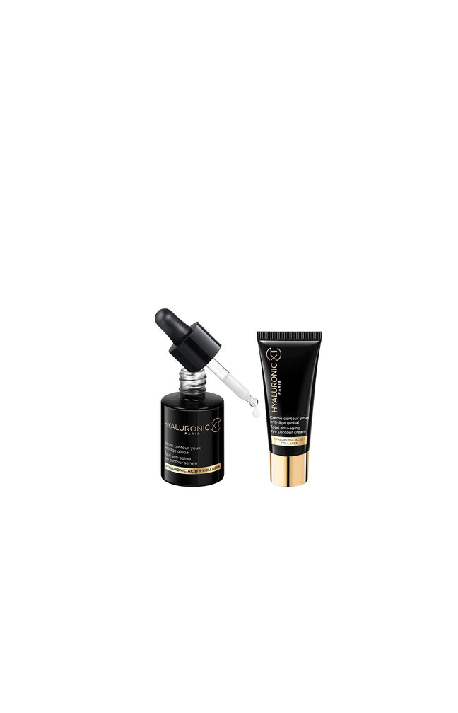 Crème & sérum pour les yeux anti-âge global - Acide hyaluronique & collagène - Peaux matures