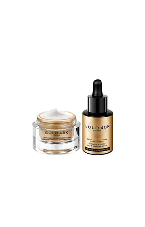 Sérum & crème éclat & vitalité - Or pur & acide hyaluronique - Cou & décolleté