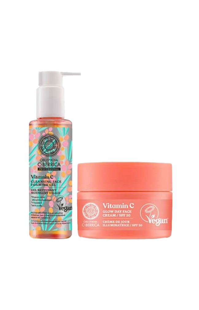 Gel nettoyant moussant & crème de jour illuminatrice - Vitamine C - Visage