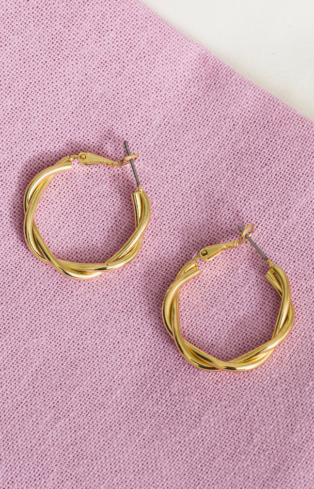 Boucles d'oreilles créoles - Acier inoxydable doré