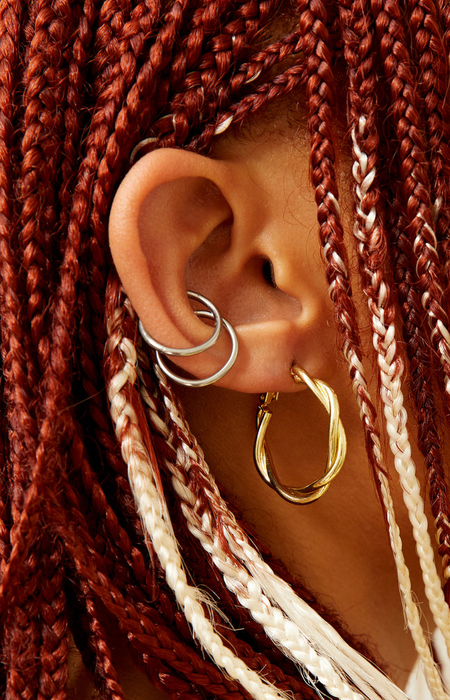 Boucles d'oreilles créoles - Acier inoxydable doré