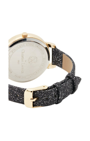 Montre à quartz - Polyuréthane noir & alliage doré