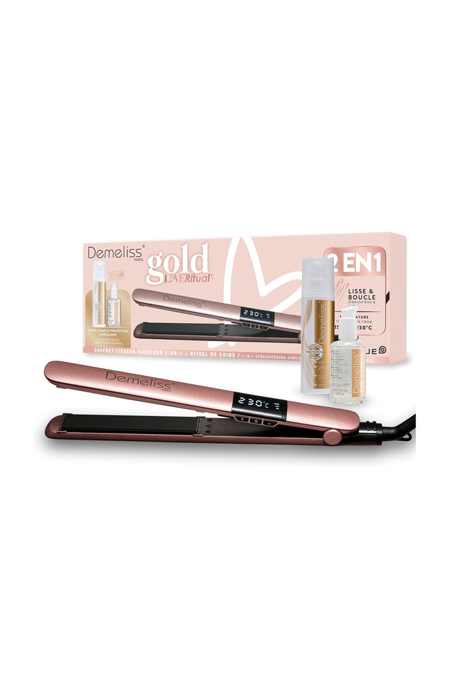 Coffret lisseur & soins protecteurs - Gold Love - 3 produits