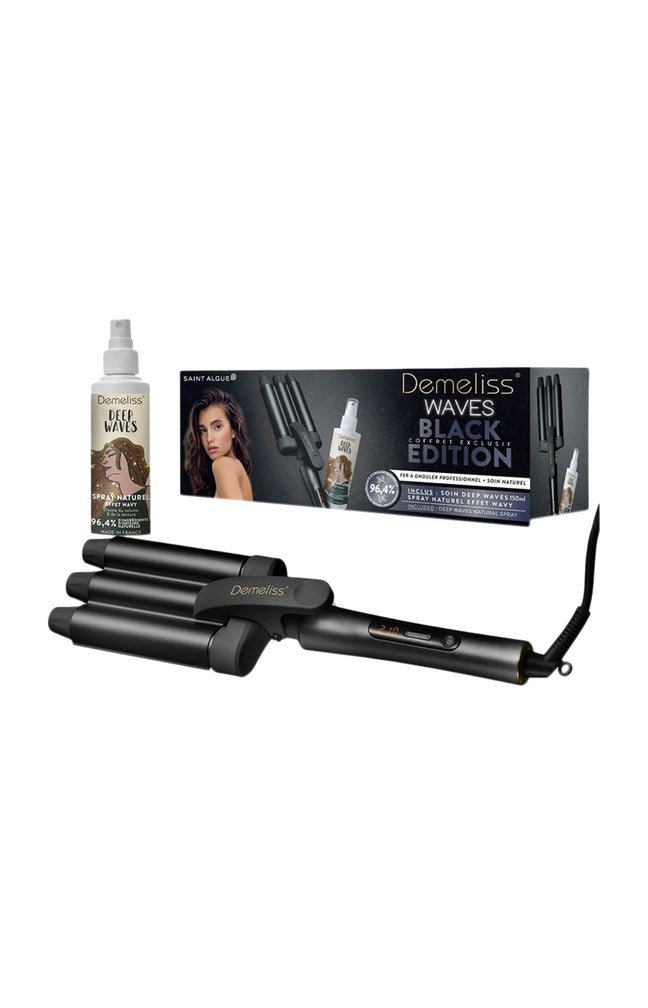 Coffret boucleur & soin texturisant - Waves Black - 2 produits