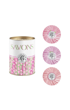 Coffret savons parfumés - Rose, feuille de thé & rose thé - 3 x 100 g