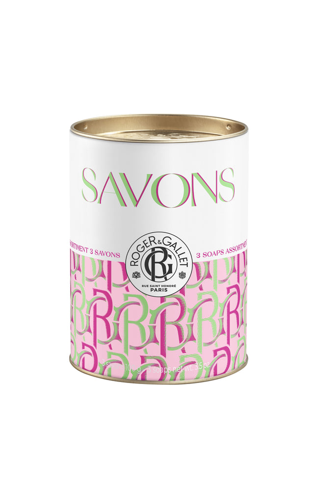 Coffret savons parfumés - Rose, feuille de thé & rose thé - 3 x 100 g