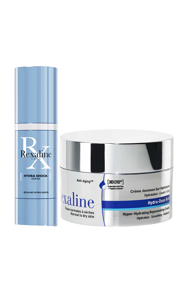 Sérum anti-âge & crème hydratante intense - Acide hyaluronique - Peaux normales à sèches