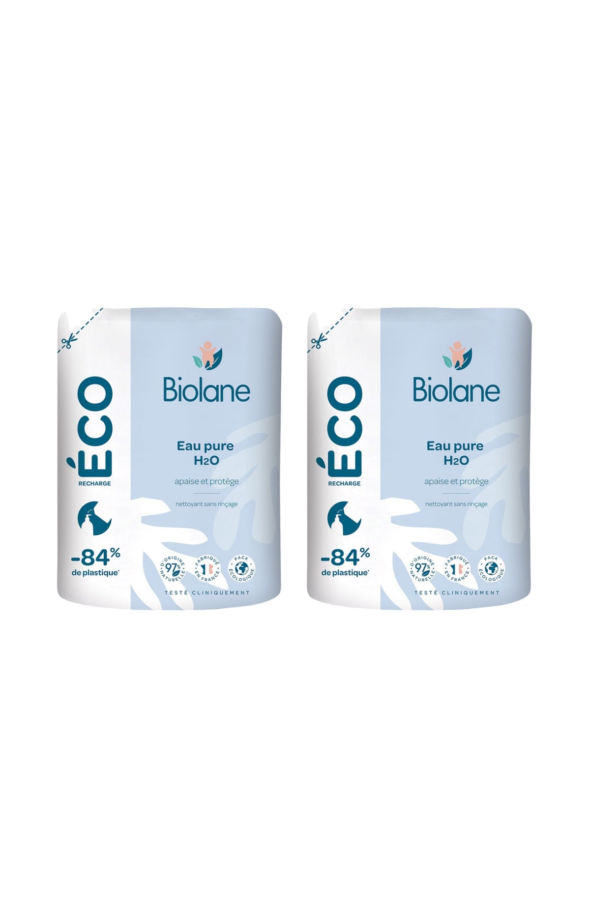 Recharges eau pure H2O - Visage & corps - Bébé - 2 x 500 ml