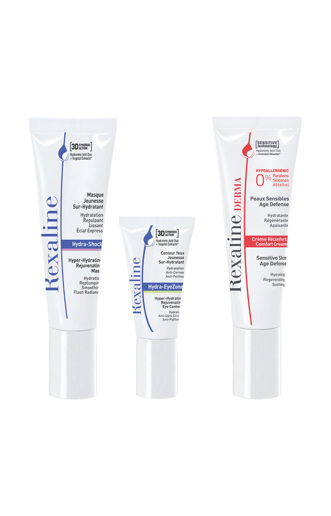 Masque, gel-crème yeux & crème - Acide hyaluronique - Visage